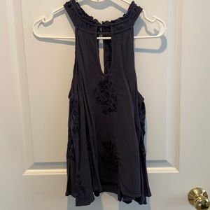 Blue Cold-Shoulder American Eagle Top